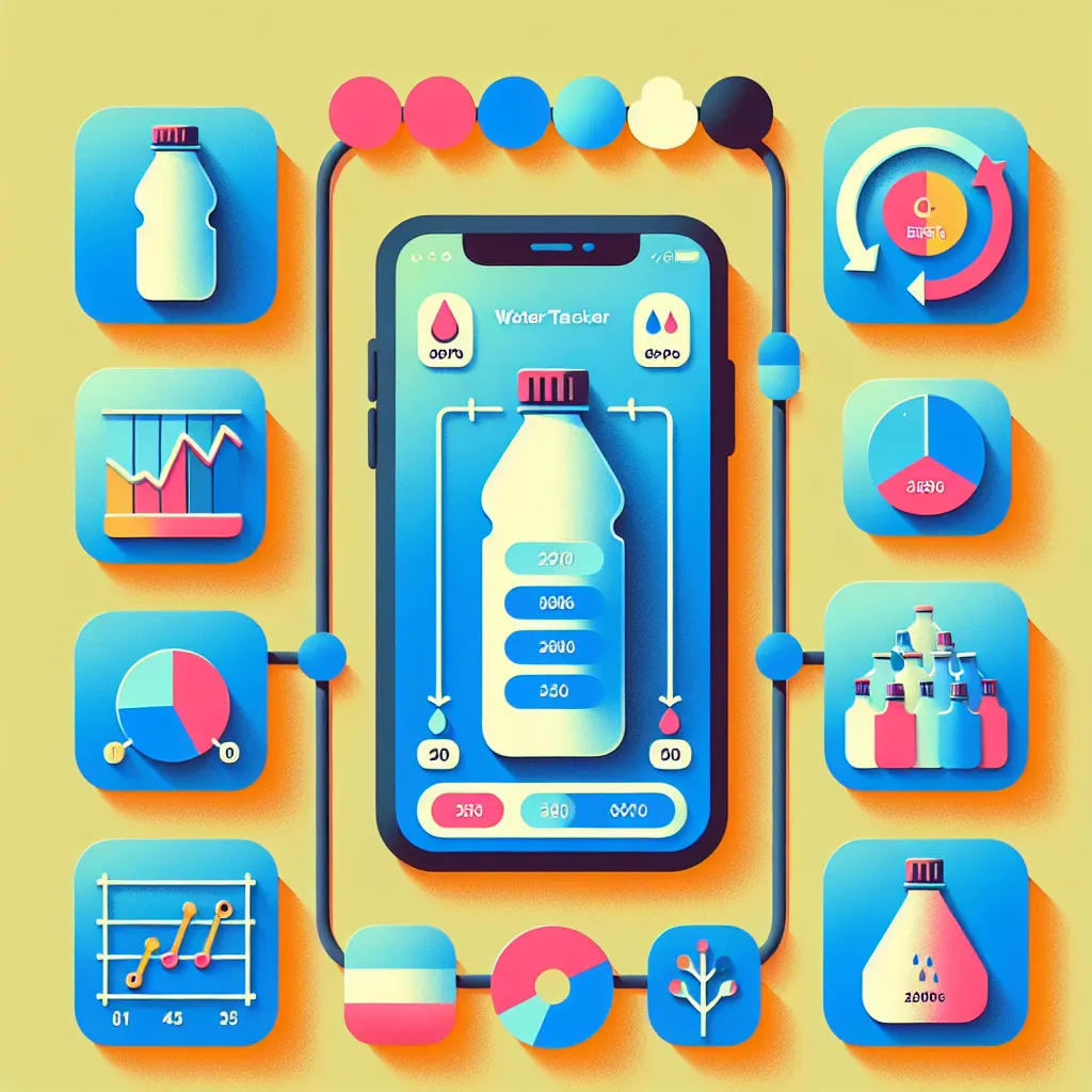 Workflow of logging water intake in the app