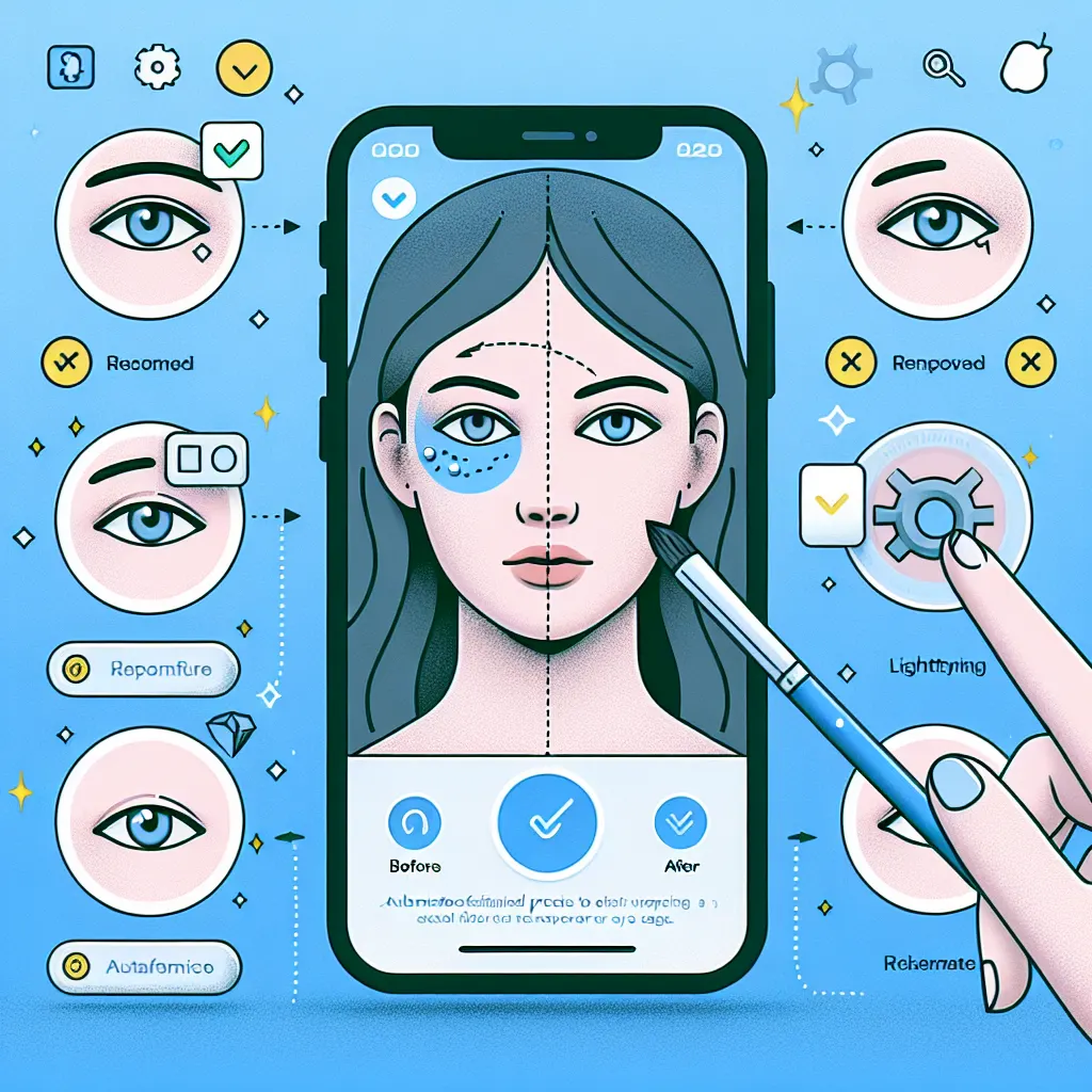 Using Acne Remover app to edit a selfie