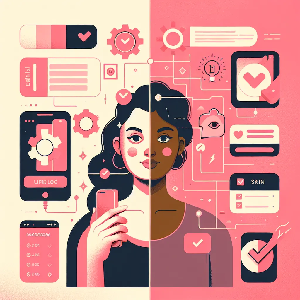 SelfieLog app workflow for tracking skin progress